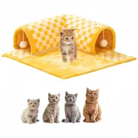 Coco Pup Tunnel nid de chat Amovible Jaune 48*48cm