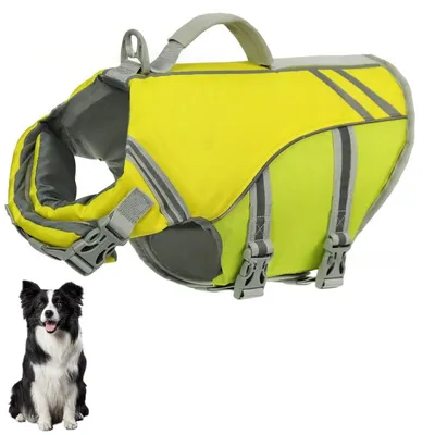Coco Pup Gilet de flottaison pour chien Jaune-vert - Taille M Coco Pup Gilet de flottaison pour chien Jaune-vert - Taille M