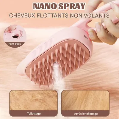 Coco Pup Brosse à Vapeur pour Chien et Chat poignée pivotante