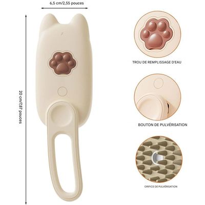 Coco Pup Brosse à Vapeur pour Chien et Chat poignée pivotante