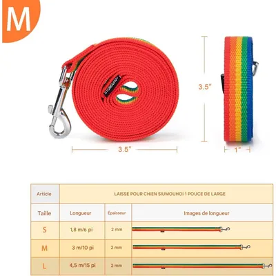 Coco Pup Laisse pour chien Couleur arc-en-ciel