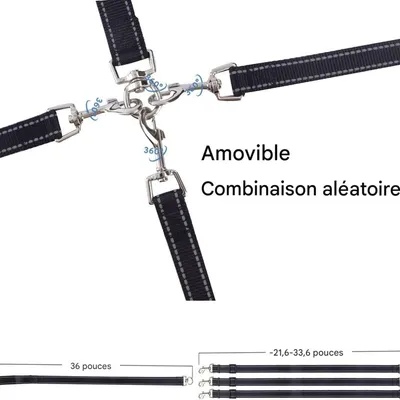 Coco Pup Laisse pour chien 3 têtes