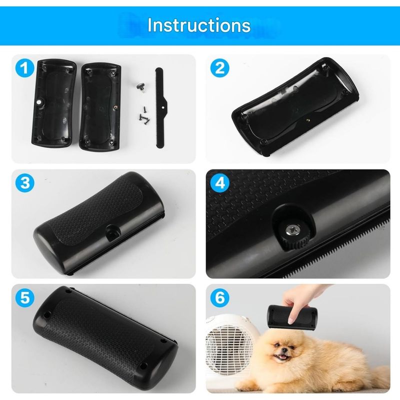 Coco Pup Brosse anti - poils pour chats et chiens Noir