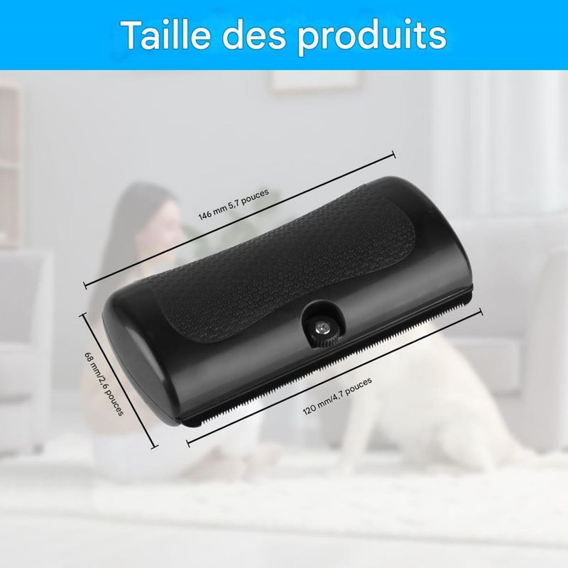 Coco Pup Brosse anti - poils pour chats et chiens Noir