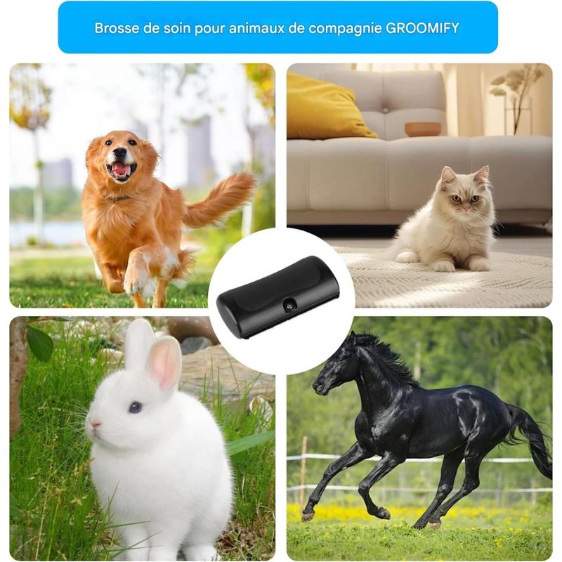 Coco Pup Brosse anti - poils pour chats et chiens Noir
