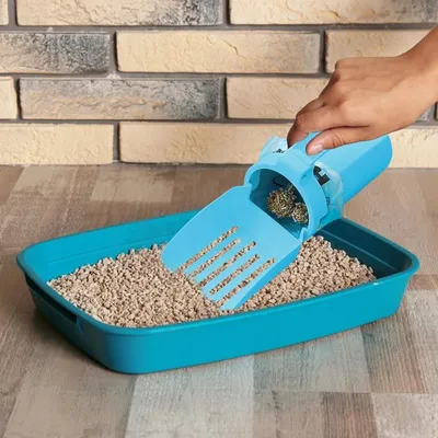 Coco Pup Bleu Pelle à Litière pour Chat avec Bac