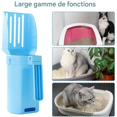 Coco Pup Bleu Pelle à Litière pour Chat avec Bac