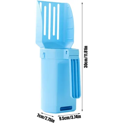 Coco Pup Bleu Pelle à Litière pour Chat avec Bac