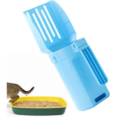 Coco Pup Bleu Pelle à Litière pour Chat avec Bac