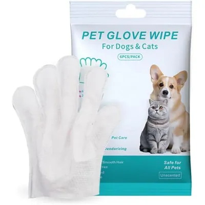 Coco Pup Lingettes nettoyantes pour chiens de Toilettage 6 gants