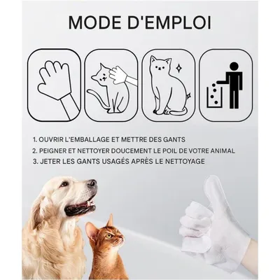 Coco Pup Lingettes nettoyantes pour chiens de Toilettage 6 gants
