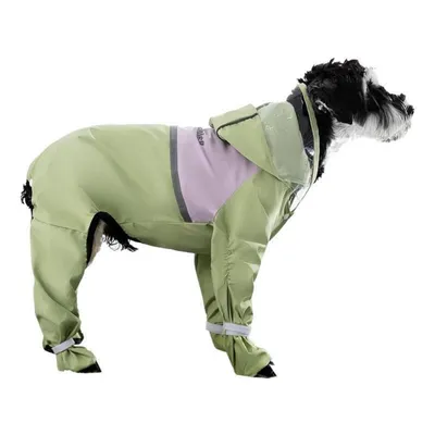 Coco Pup Impermeable para perros de cobertura total, color verde, talla S