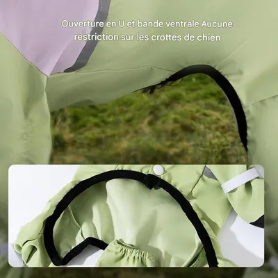 Coco Pup Impermeable para perros de cobertura total, color verde, talla S Coco Pup Impermeable para perros de cobertura total, color verde, talla S