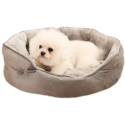 Coco Pup Panier pour Chat et Chien Rond Gris - Moyen