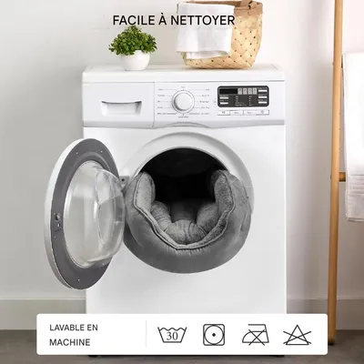 Coco Pup Panier pour Chat et Chien Rond Gris - Moyen