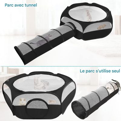 Coco Pup Tunnel pliable et amovible pour chat