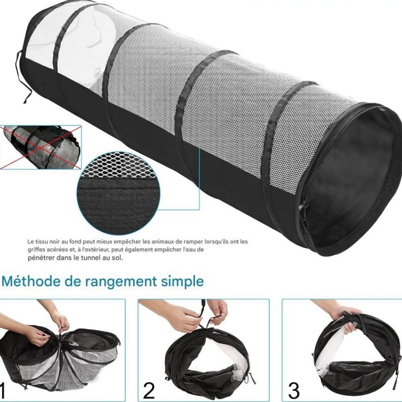 Coco Pup Tunnel pliable et amovible pour chat