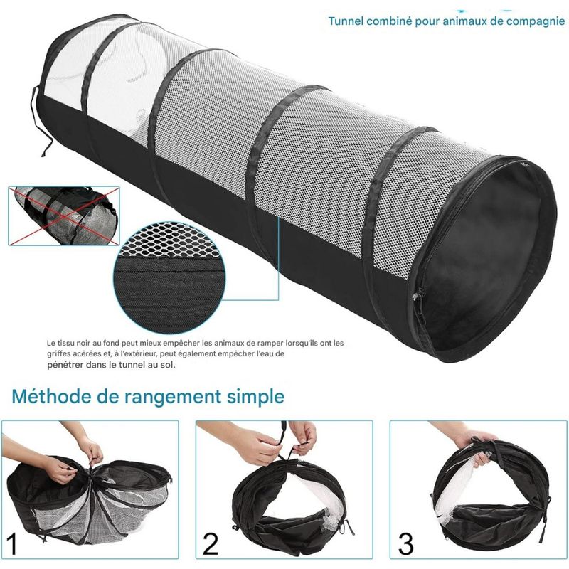 Coco Pup Tunnel pliable et amovible pour chat