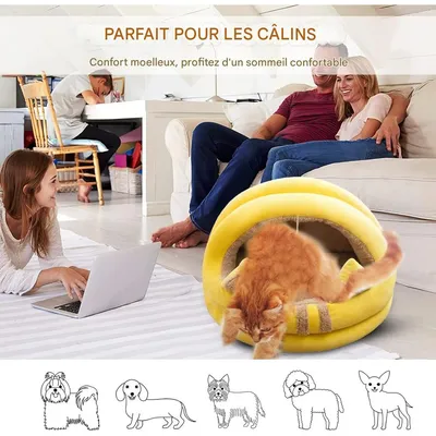 Coco Pup Lit pour Chat avec Fond Antidérapant