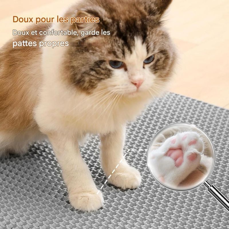 Coco Pup Tapis de Litière pour Chat Gris 45*60CM