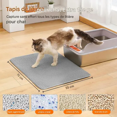 Coco Pup Tapis de Litière pour Chat Gris 45*60CM