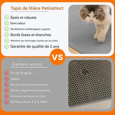 Coco Pup Tapis de Litière pour Chat Gris 45*60CM