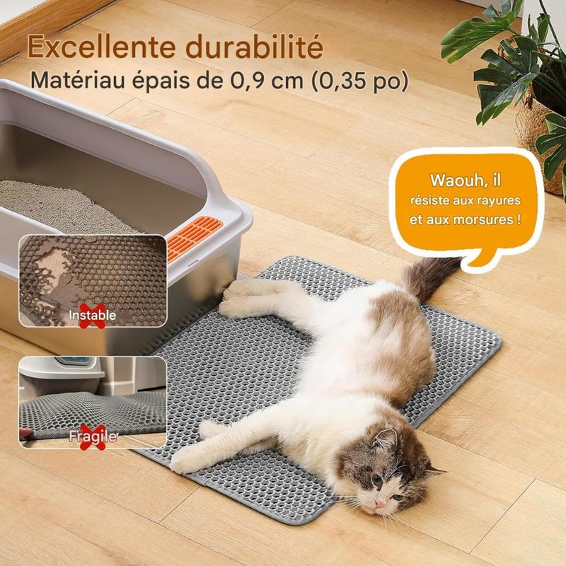 Coco Pup Tapis de Litière pour Chat Gris 45*60CM