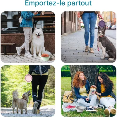 Coco Pup Gamelle pliable pour chien 2 pièces Coco Pup Gamelle pliable pour chien 2 pièces