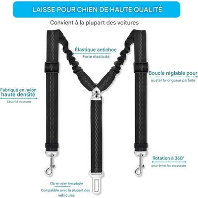 Coco Pup Double  2 Chiens Ceintures de Sécurité
