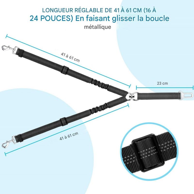 Coco Pup Double  2 Chiens Ceintures de Sécurité