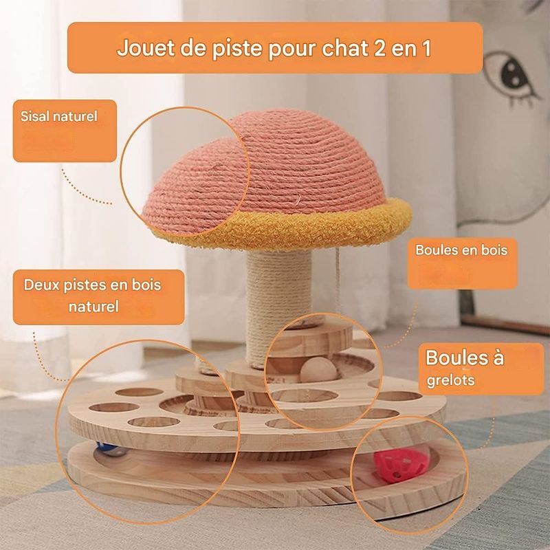 Coco Pup Arbre à chat avec balles de jeu