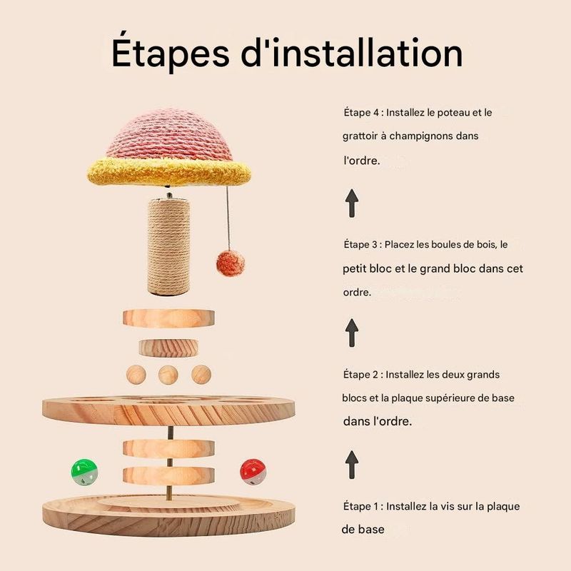 Coco Pup Arbre à chat avec balles de jeu