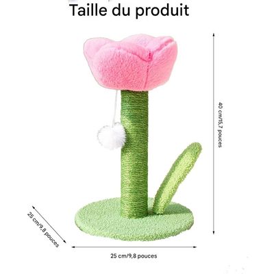 Coco Pup Griffer pour Chat en Sisal Forme de fleur rose