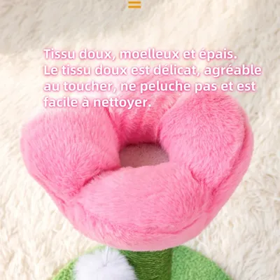 Coco Pup Griffer pour Chat en Sisal Forme de fleur rose