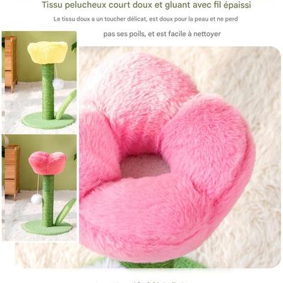 Coco Pup Griffer pour Chat en Sisal Forme de fleur rose