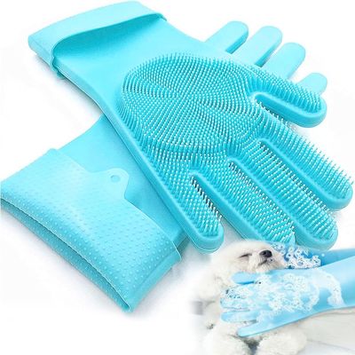 Coco Pup Gant de Toilettage pour Chien et Chat Bleu