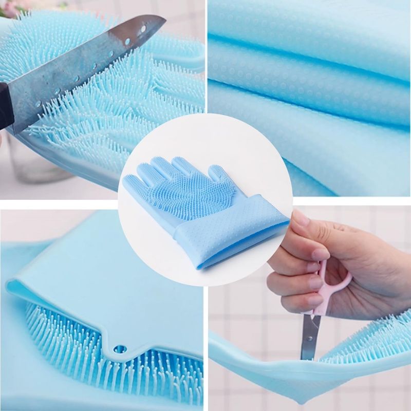 Coco Pup Gant de Toilettage pour Chien et Chat Bleu