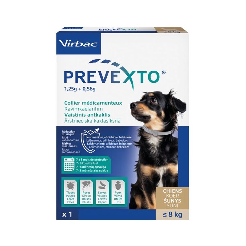 VIRBAC - Prevexto - Floh- und Zeckenhalsband für kleine Hunde