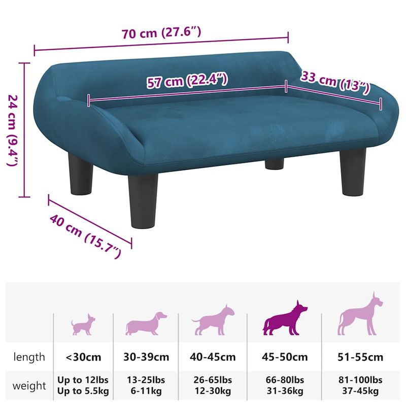 vidaXL Canapé pour Chien – Lit Douillet