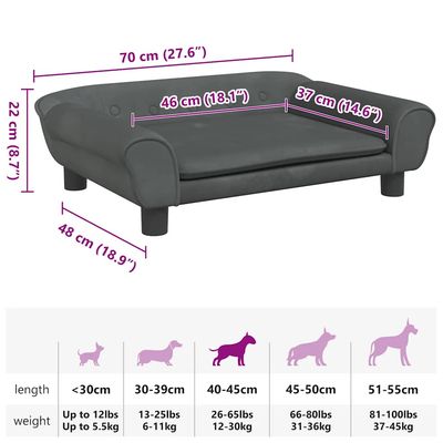 vidaXL Canapé pour Chien – Lit Élégant