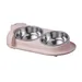 PetTribes Gamelle chat inclinée 15° - Anti-fuite - Acier inox - Rose