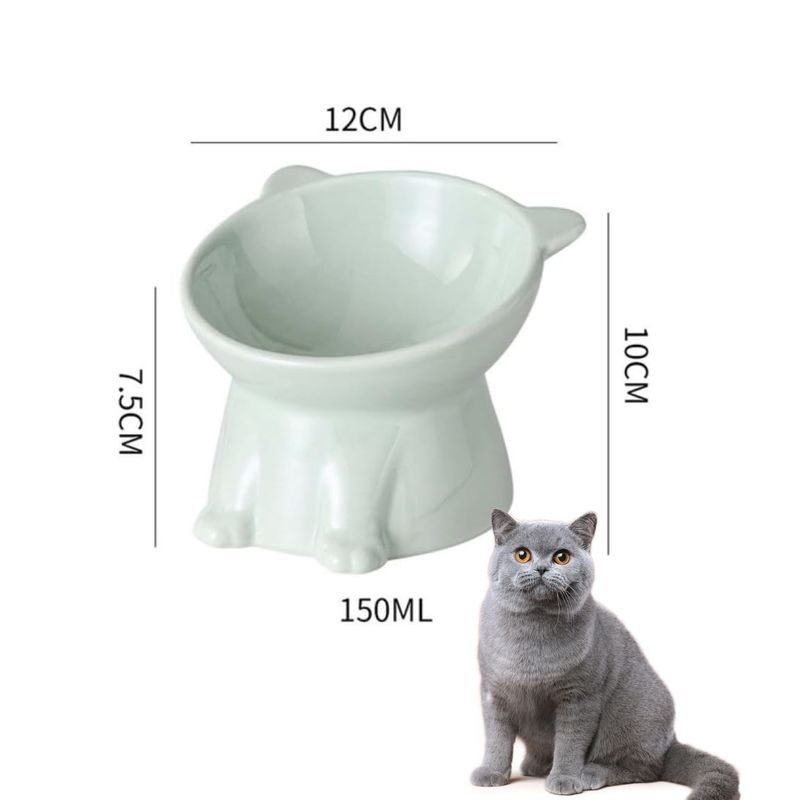 PetTribes Bol peu profond pour chat - Céramique stable & mignonne