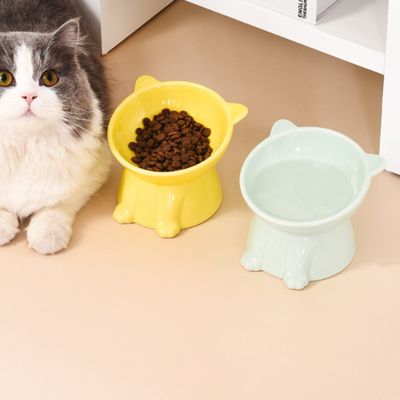 PetTribes Bol peu profond pour chat - Céramique stable & mignonne