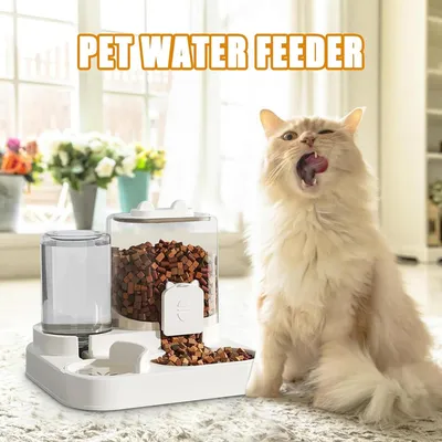 PetTribes Distributeur croquettes & eau chat/chien - 1.8L - Automatique