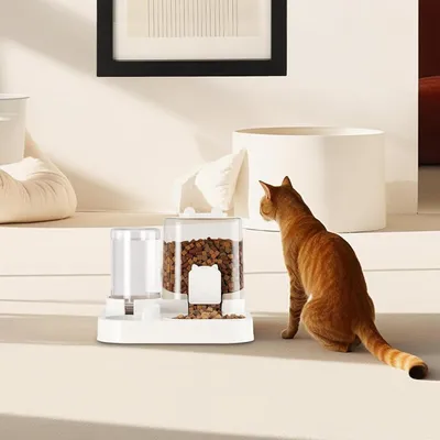 PetTribes Distributeur croquettes & eau chat/chien - 1.8L - Automatique