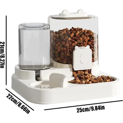 PetTribes Distributeur croquettes & eau chat/chien - 1.8L - Automatique