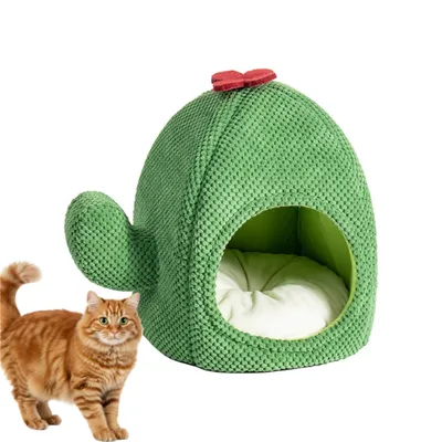 PetTribes Cesta de cactus cálida y cerrada para gatos/perros
