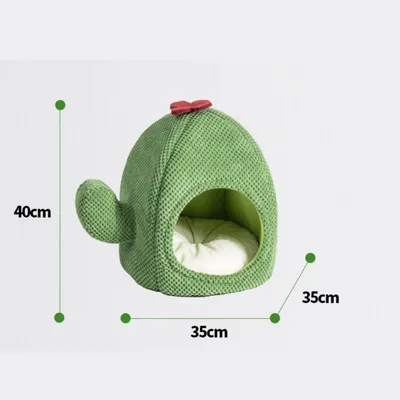 PetTribes Cesta de cactus cálida y cerrada para gatos/perros