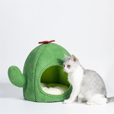 PetTribes Cesta de cactus cálida y cerrada para gatos/perros