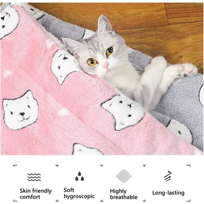 PetTribes Coussin d'hiver épais en flanelle pour chien et chat - Très doux